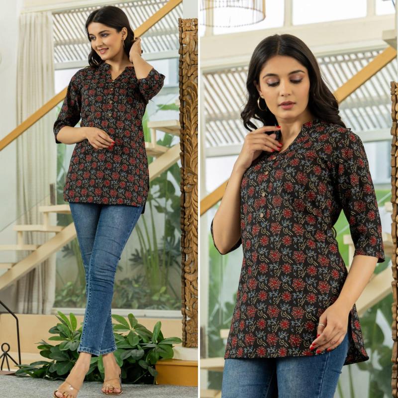 Sabella Cotton High Neck Tops short kurtis online india