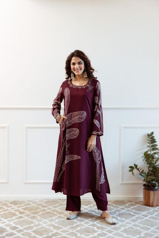 Sabella German Rayon purple kurtis online india