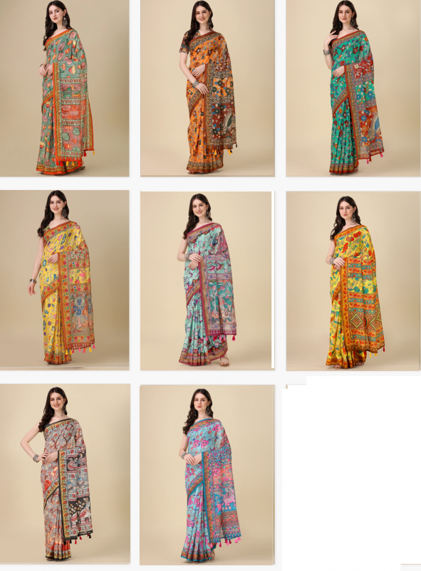 Sabella Lilen Kalamkari 01 buy sarees online india