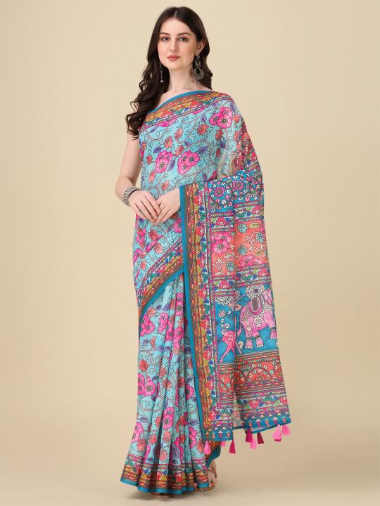 Sabella Lilen Kalamkari 01 buy sarees online india