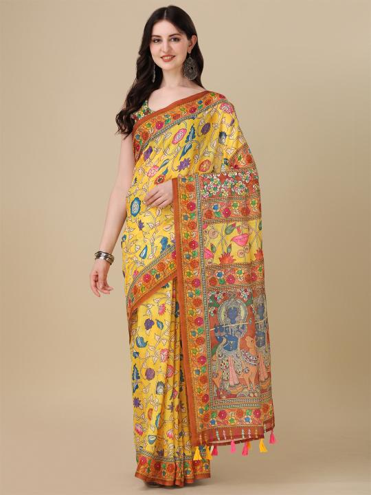 Sabella Lilen Kalamkari 01 buy sarees online india