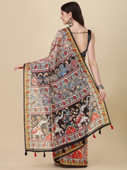 Sabella Lilen Kalamkari 01 buy sarees online india