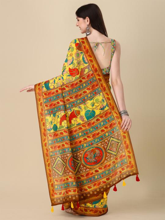 Sabella Lilen Kalamkari 01 buy sarees online india