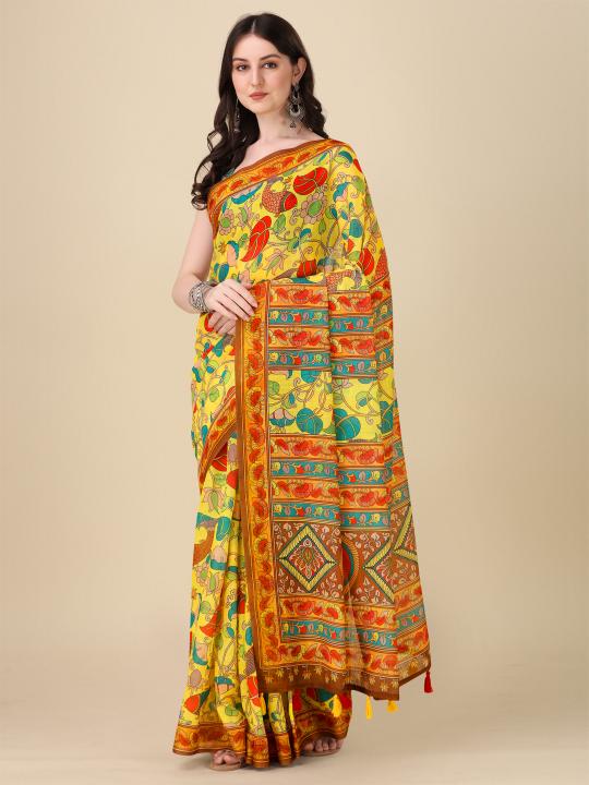 Sabella Lilen Kalamkari 01 buy sarees online india