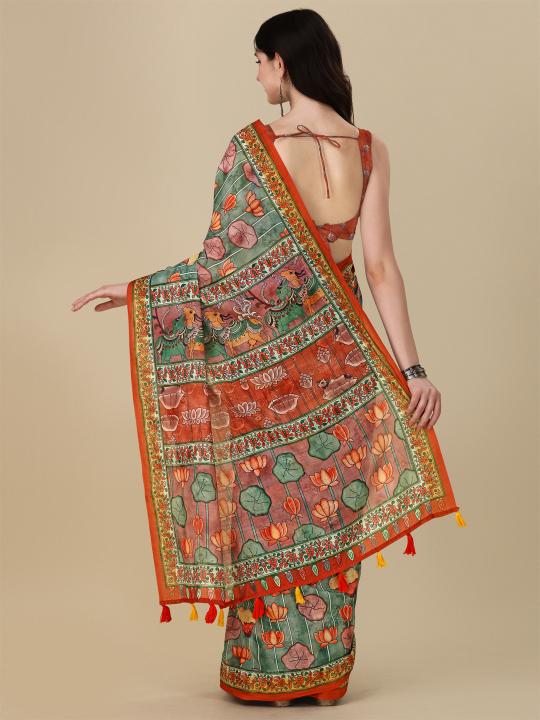 Sabella Lilen Kalamkari 01 buy sarees online india