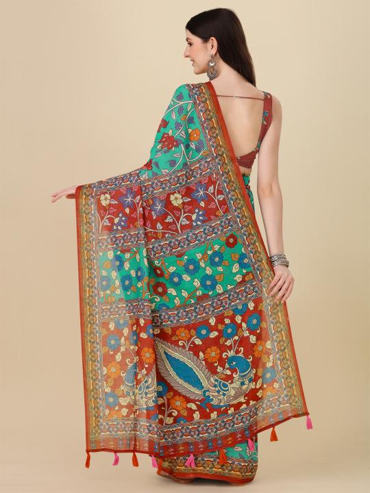 Sabella Lilen Kalamkari 01 buy sarees online india