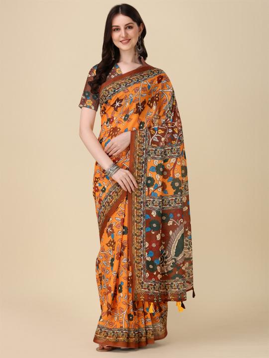 Sabella Lilen Kalamkari 01 buy sarees online india