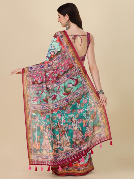 Sabella Lilen Kalamkari 01 buy sarees online india