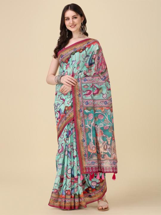 Sabella Lilen Kalamkari 01 buy sarees online india