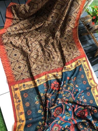 Sabella Linen Digital Print Vol 10 kalamkari sarees online india