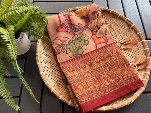 Sabella Linen Digital Print Vol 11 kalamkari sarees online india