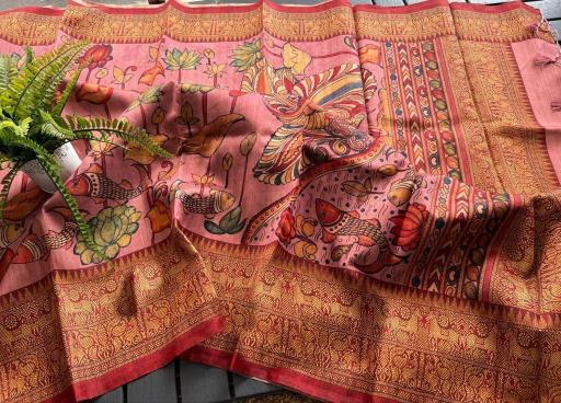 Sabella Linen Digital Print Vol 11 kalamkari sarees online india