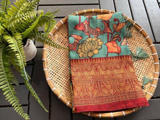 Sabella Linen Digital Print Vol 11 kalamkari sarees online india