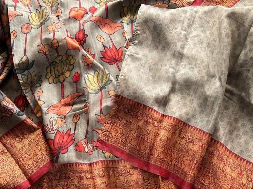 Sabella Linen Digital Print Vol 11 kalamkari sarees online india