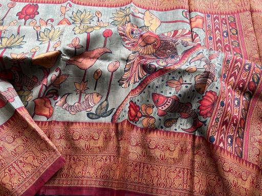 Sabella Linen Digital Print Vol 11 kalamkari sarees online india