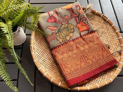 Sabella Linen Digital Print Vol 11 kalamkari sarees online india