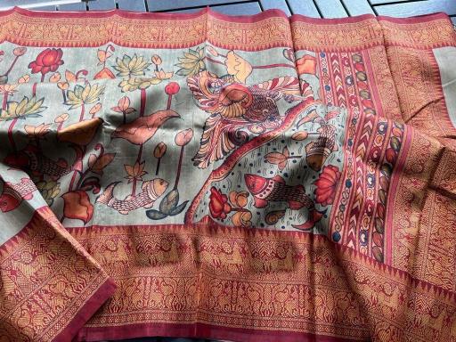 Sabella Linen Digital Print Vol 11 kalamkari sarees online india