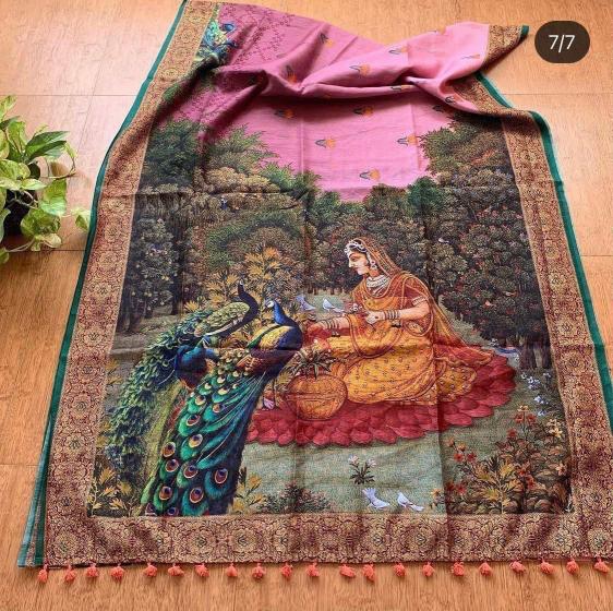 Sabella Linen Digital Print Vol 12 kalamkari saree largest manufacturer in india