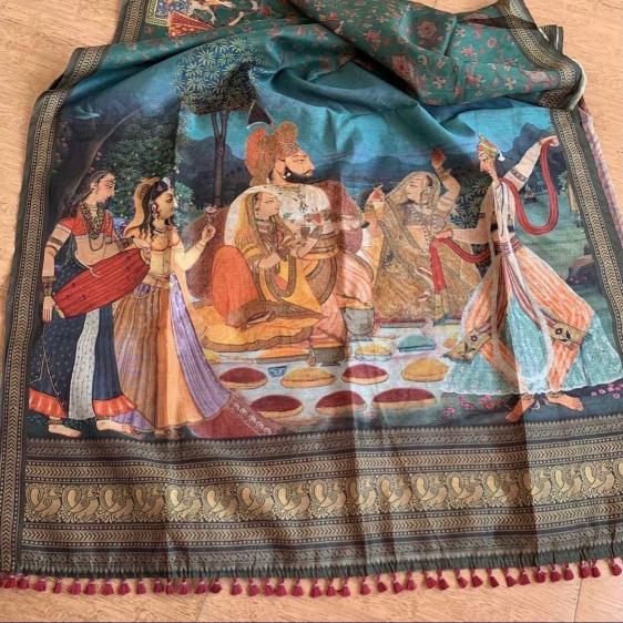 Sabella Linen Digital Print Vol 12 kalamkari saree largest manufacturer in india