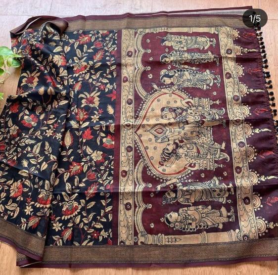 Sabella Linen Digital Print Vol 12 kalamkari saree largest manufacturer in india