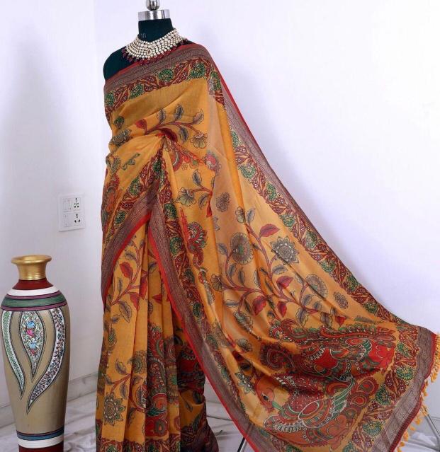 Sabella Linen Digital Print Vol 6 kalamkari saree online shopping india