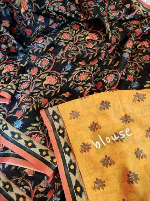 Sabella Linen Digital Print Vol 8 buy kalamkari sarees online india