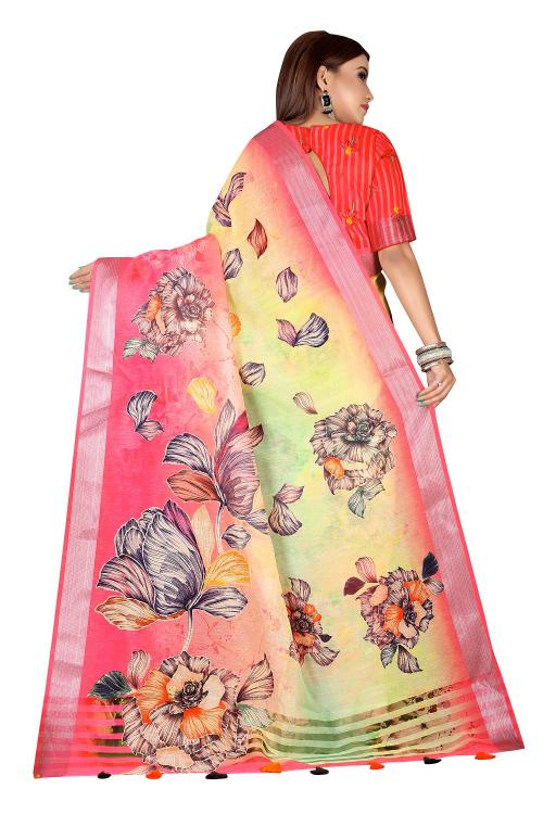 Sabella Linen Flowery 01 india saree whith flower