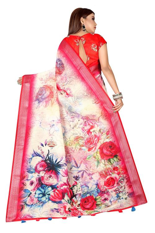 Sabella Linen Flowery 01 india saree whith flower