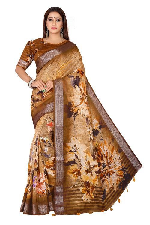 Sabella Linen Flowery 01 india saree whith flower