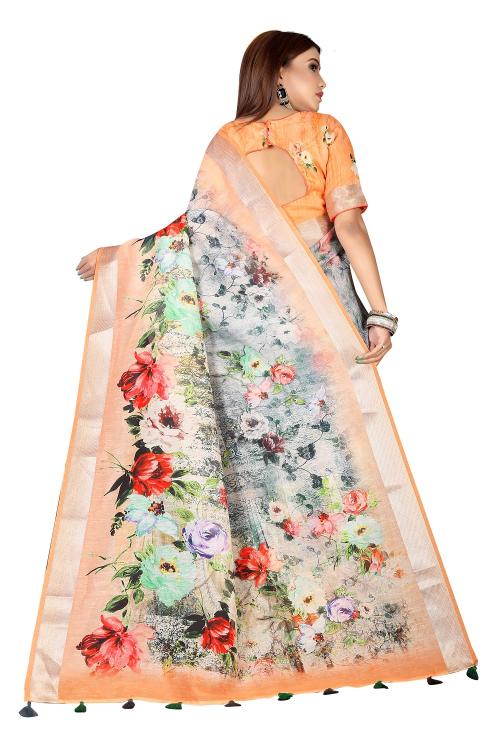 Sabella Linen Flowery 01 india saree whith flower