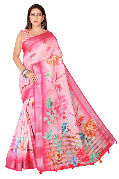 Sabella Linen Flowery 01 india saree whith flower