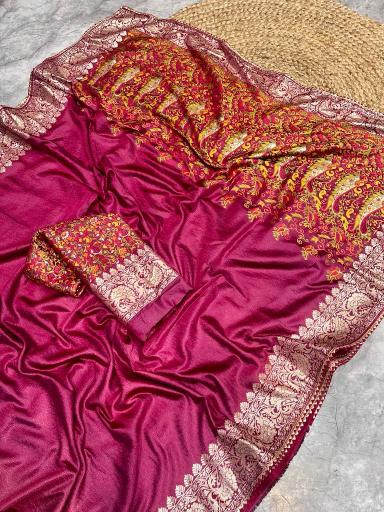 Sabella Pure Soft and Self weaved Russian cotton silk great india saree com