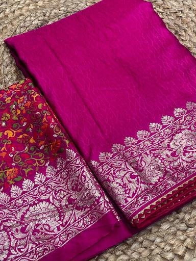 Sabella Pure Soft and Self weaved Russian cotton silk great india saree com