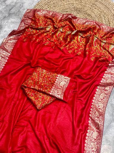 Sabella Pure Soft and Self weaved Russian cotton silk great india saree com