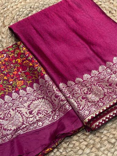 Sabella Pure Soft and Self weaved Russian cotton silk great india saree com