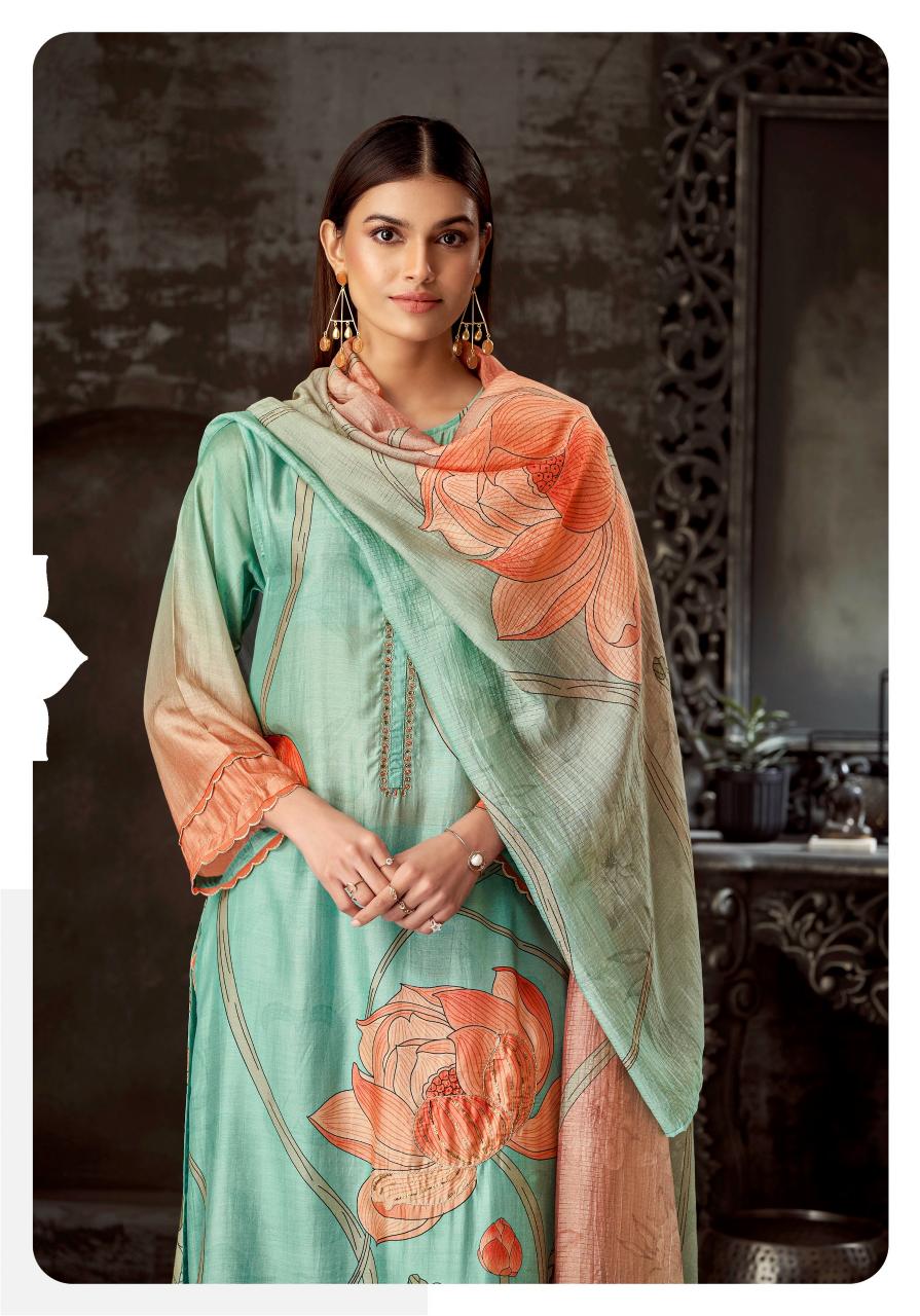 Sahiba Lotus Unique Muslin Silk Digital Printed Salwar Kameez Wholesale Catalog