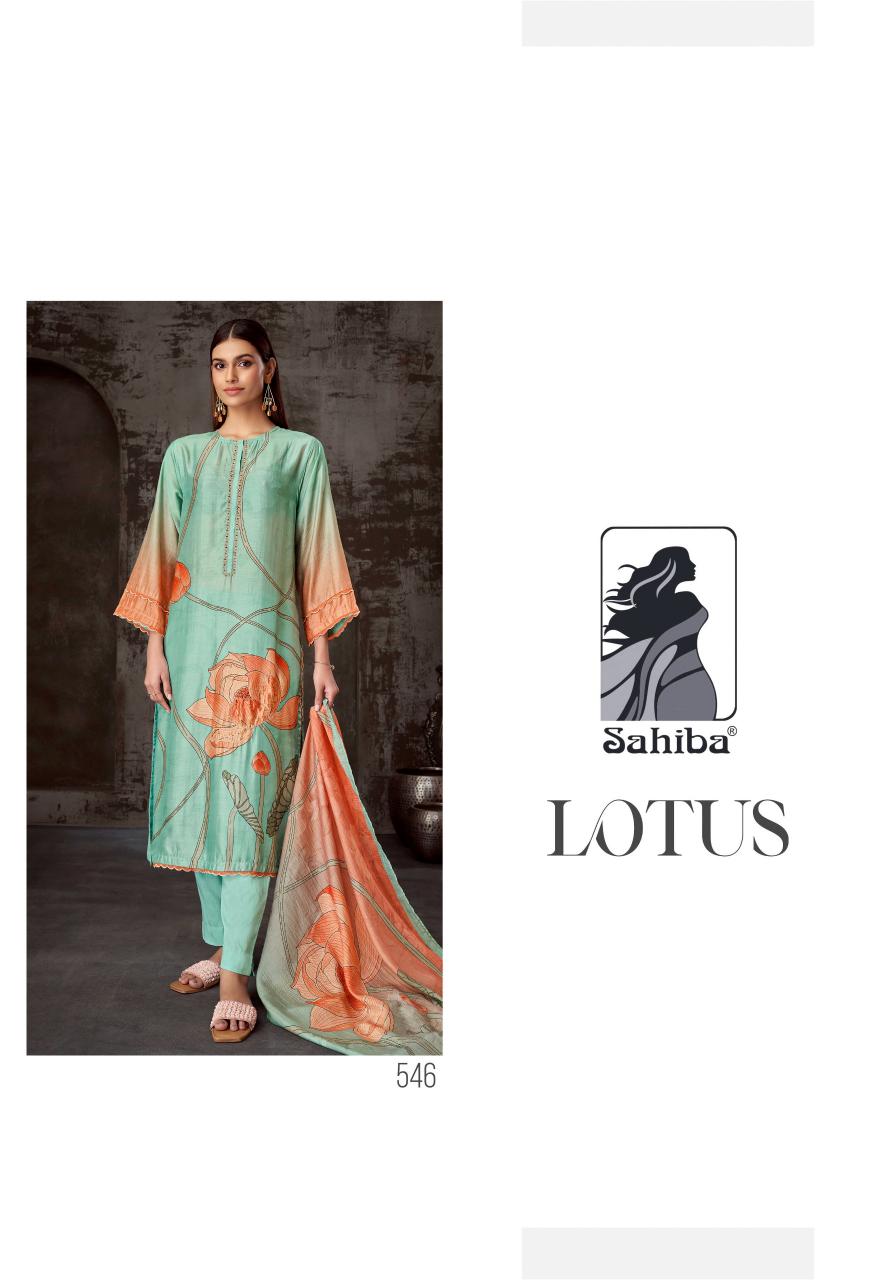 Sahiba Lotus Unique Muslin Silk Digital Printed Salwar Kameez Wholesale Catalog