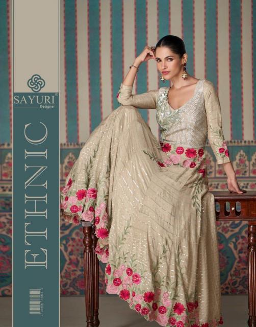 Sayuri Ethnic Chinon Silk Designer Indo Western Dress Wholesale Catalog