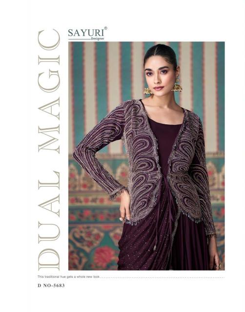 Sayuri Ethnic Chinon Silk Designer Indo Western Dress Wholesale Catalog