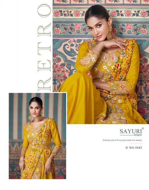 Sayuri Ethnic Chinon Silk Designer Indo Western Dress Wholesale Catalog