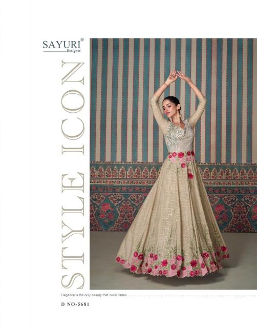 Sayuri Ethnic Chinon Silk Designer Indo Western Dress Wholesale Catalog