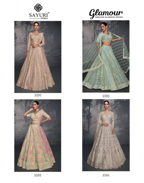 Sayuri Glamour Pure Net Fully Embroidered buy lehenga online wholesale