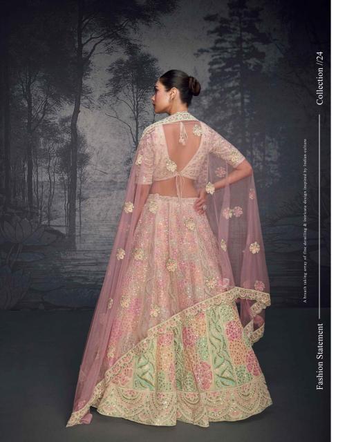 Sayuri Glamour Pure Net Fully Embroidered buy lehenga online wholesale