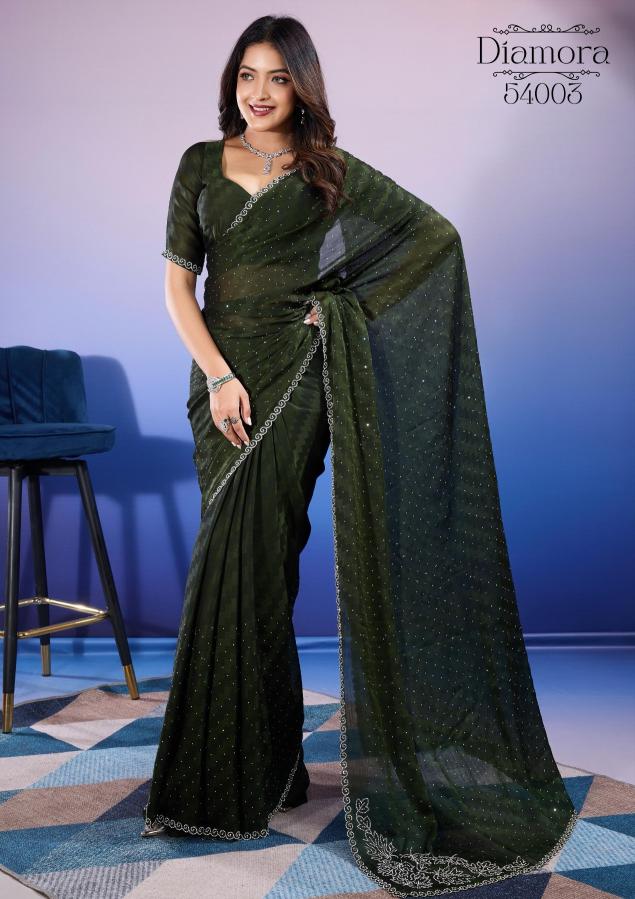 Sethnic Diamora Satin Chiffon fancy saree manufacturers in india