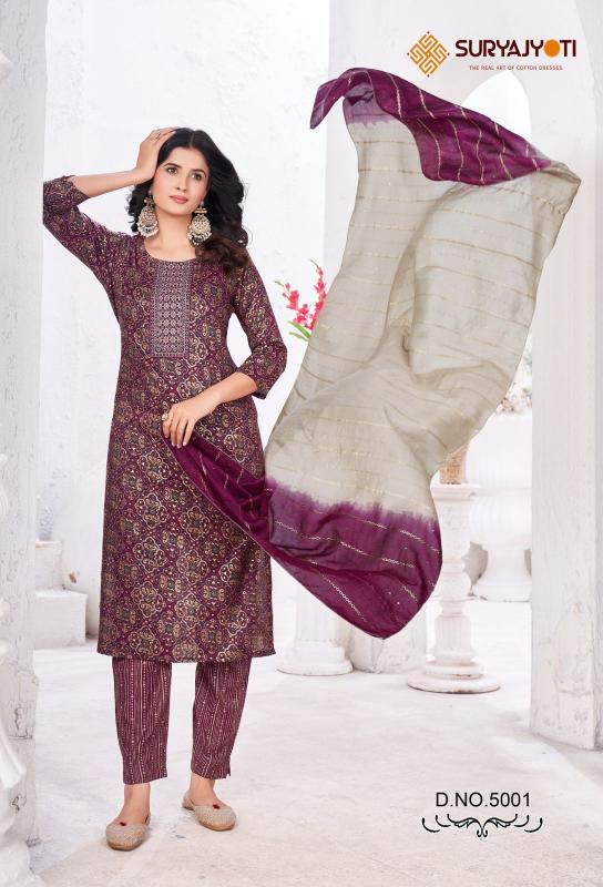 Suryajyoti Kritika Vol-5 – Kurti Pant With Dupatta - Wholesale Catalog