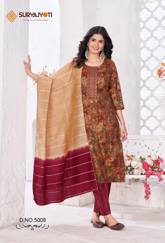 Suryajyoti Kritika Vol-5 – Kurti Pant With Dupatta - Wholesale Catalog