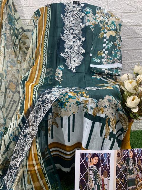 Taj 557 To 559 Chiffon Dupatta Pakistani Suits Wholesale Catalog