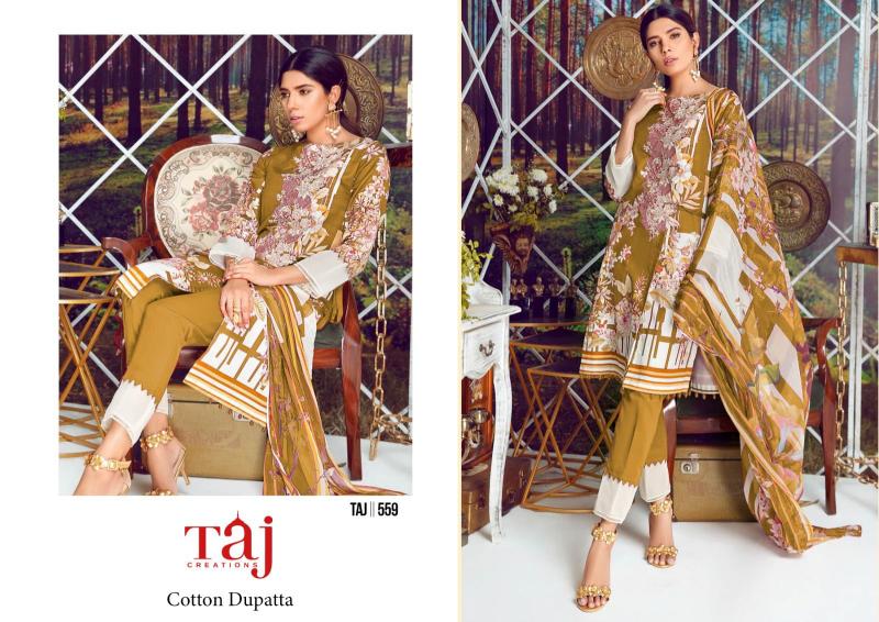 Taj 557 To 559 Chiffon Dupatta Pakistani Suits Wholesale Catalog