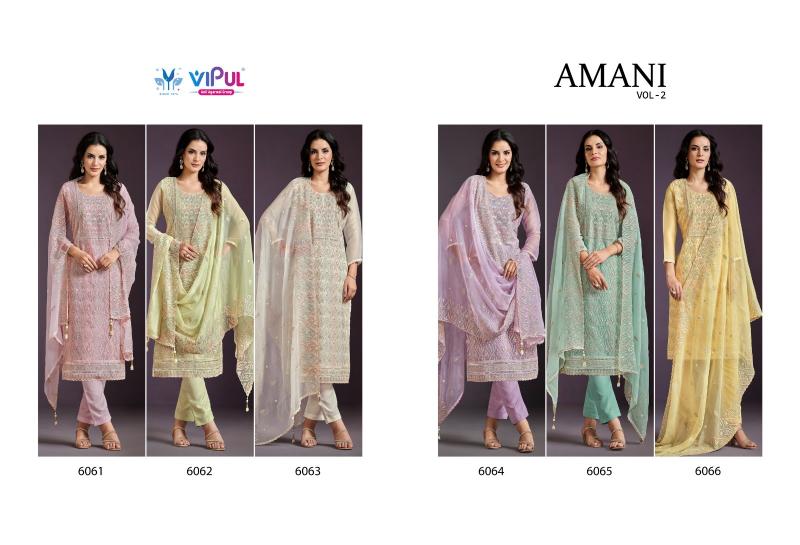 Vipul Amani Vol 2 Embroidered Salwar Suits Wholesale Catalog