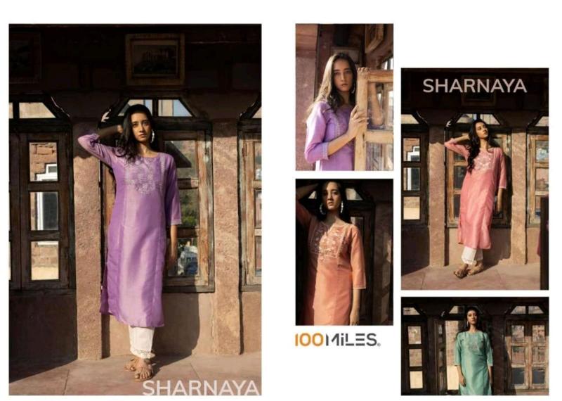 100 Miles Sharnaya Fancy Blended Embroidered designer pakistani kurtis india